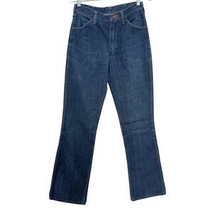 Vintage USA 70's Maverick Jeans Dark Wash high rise bootcut scovill zip 30x34